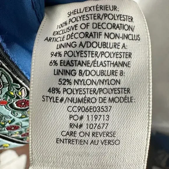 Alice + Olivia Patty Riviera Floral Embroidered A Line Mini Dress Size US 8 - Picture 11 of 15